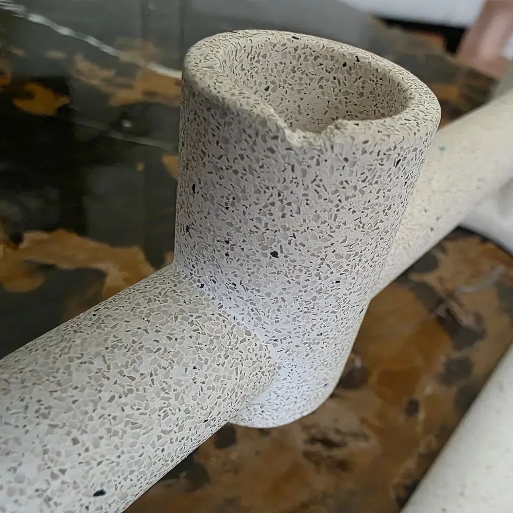 Lorin Sculpted Cement 2 Taper Candle Holder Crate And Barrel Stone Style Finish